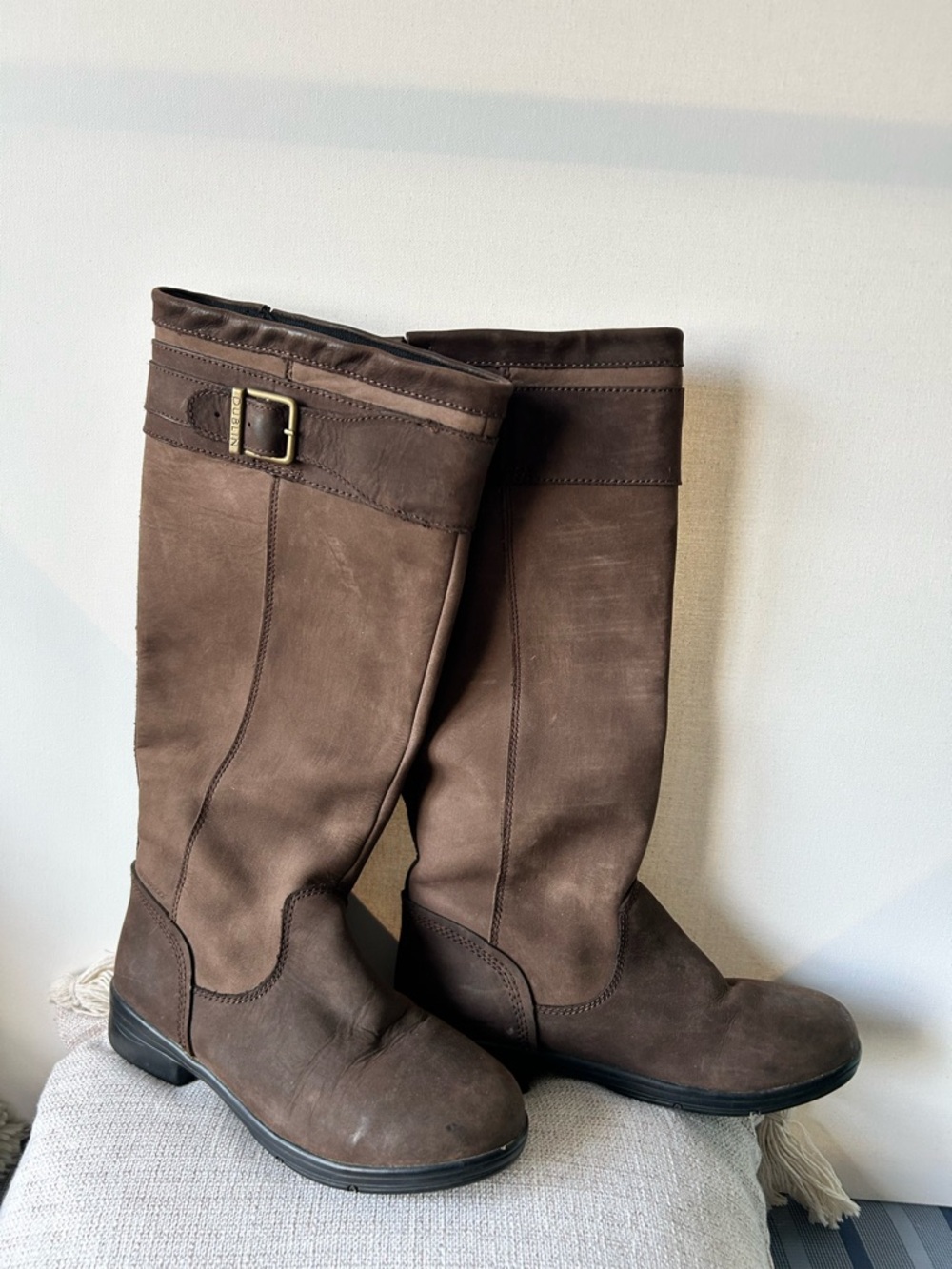 Dublin tall Equestrian Brown Riding Boots with Buckle Detail (G0146)